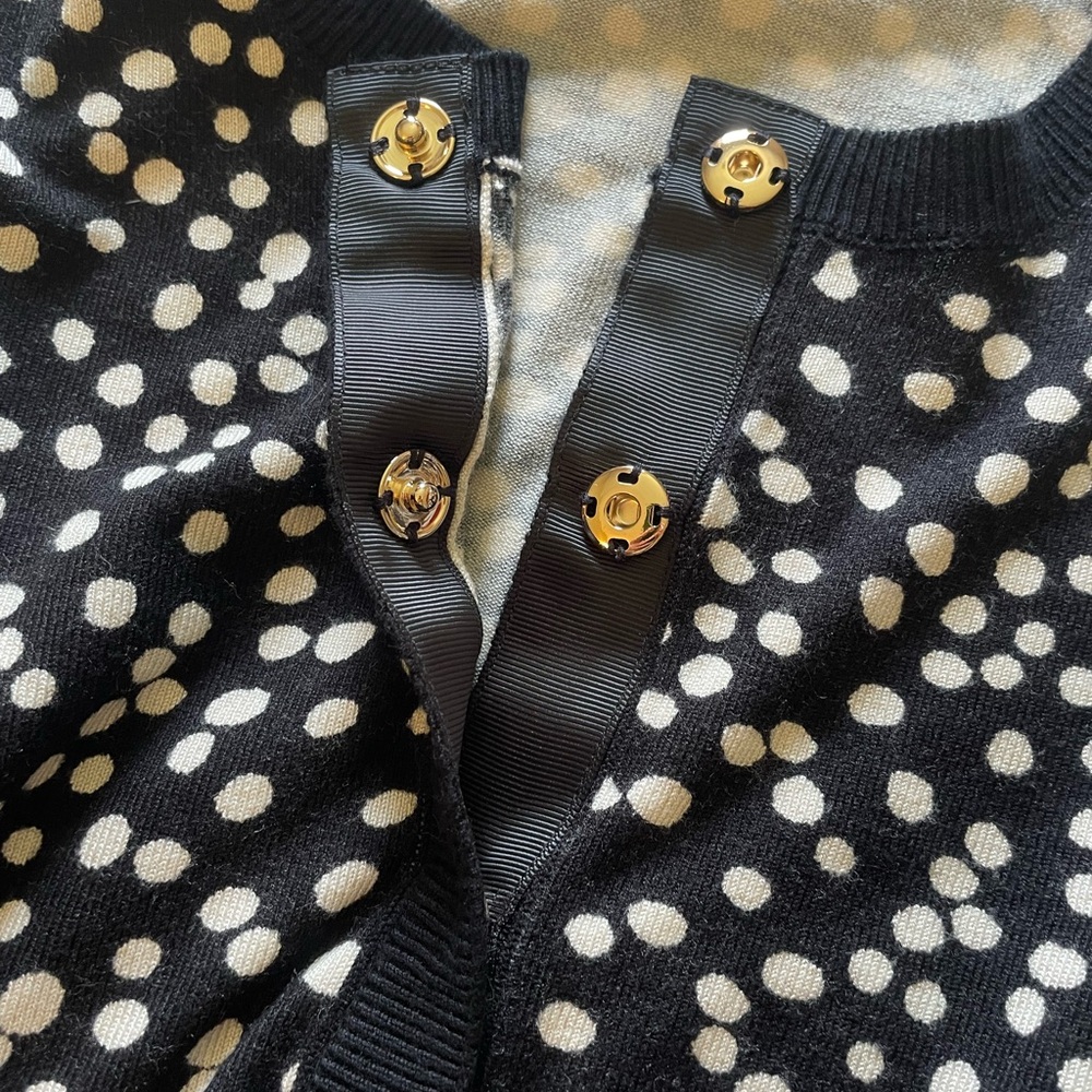 Liu Jo Black and White Dotted Snap Closure Cardigan - Picture 7 of 7